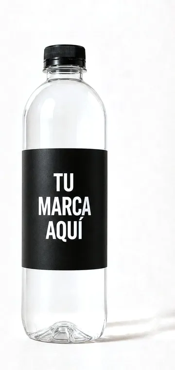 Botella lisa de 625 ml con etiqueta vertical