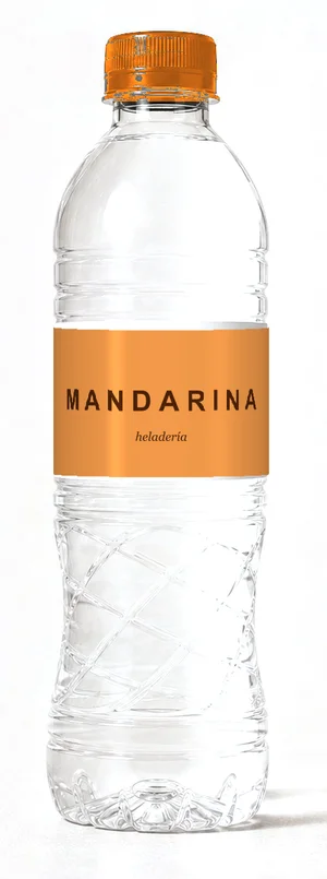 Botella con etiqueta de ejemplo naranja, tapa naranja