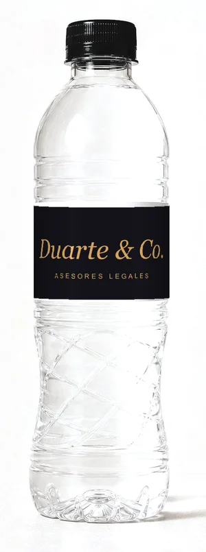 Botella con etiqueta de ejemplo negro, tapa negra