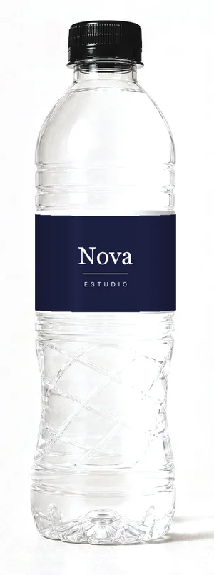 Botella con etiqueta de ejemplo negro, tapa negra