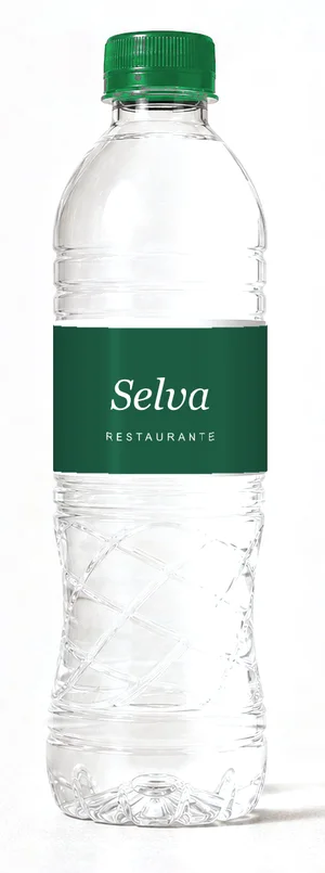 Botella con etiqueta de ejemplo verde, tapa verde